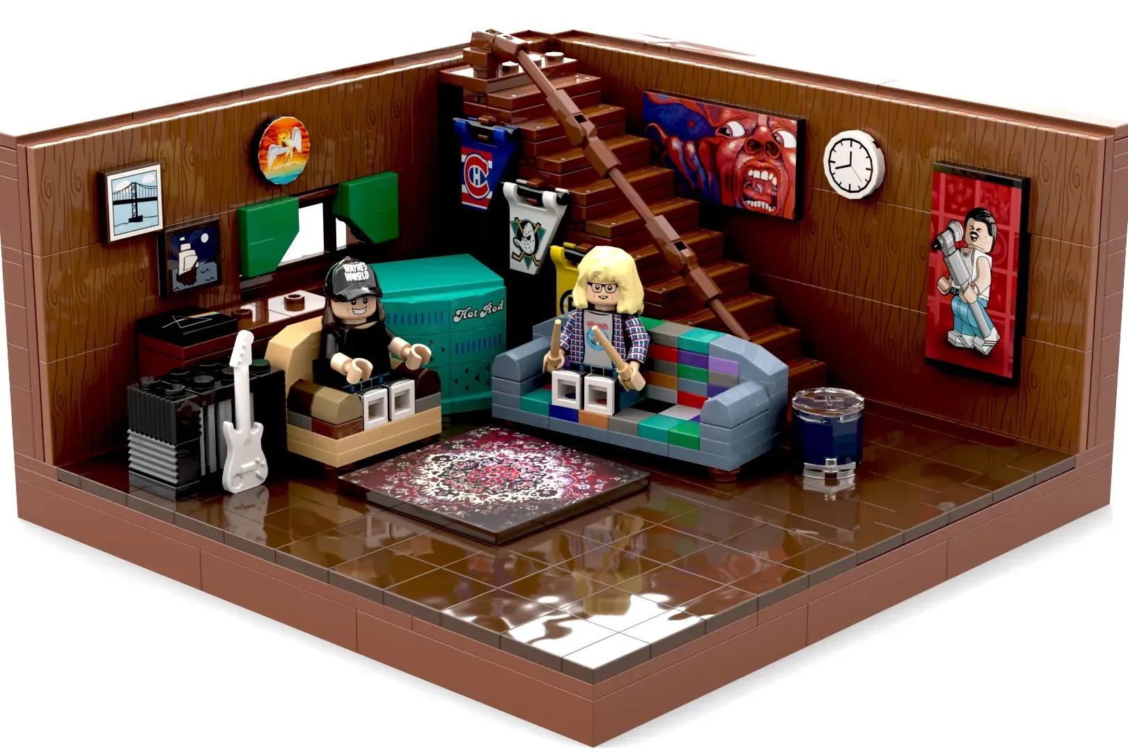 Noi proiecte fan-made ating pragul de 10.000 de voturi: Wayne’s World și un hangar aviatic spectaculos intră în etapa de review LEGO Ideas