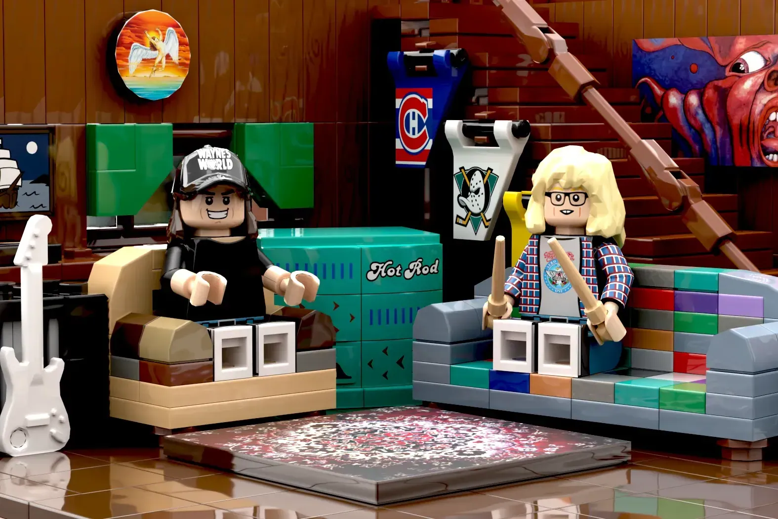 Noi proiecte fan-made ating pragul de 10.000 de voturi: Wayne’s World și un hangar aviatic spectaculos intră în etapa de review LEGO Ideas