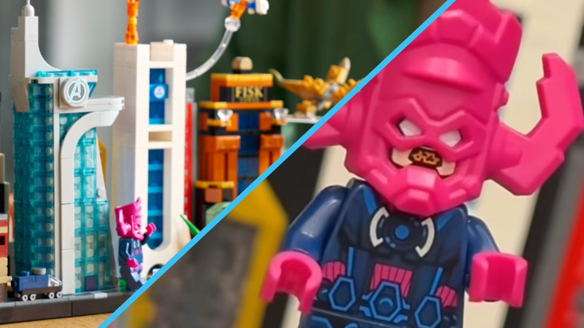 Primele imagini cu fața dublă a minifigurinei LEGO Galactus din noul set The Marvel Skyline