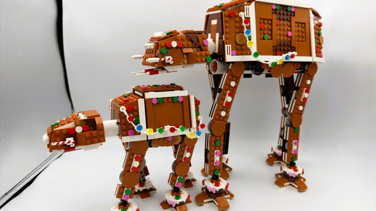 Creativitate fără limite: Cum poți transforma două seturi Gingerbread AT-AT Walker într-un model gigantic pentru sărbători